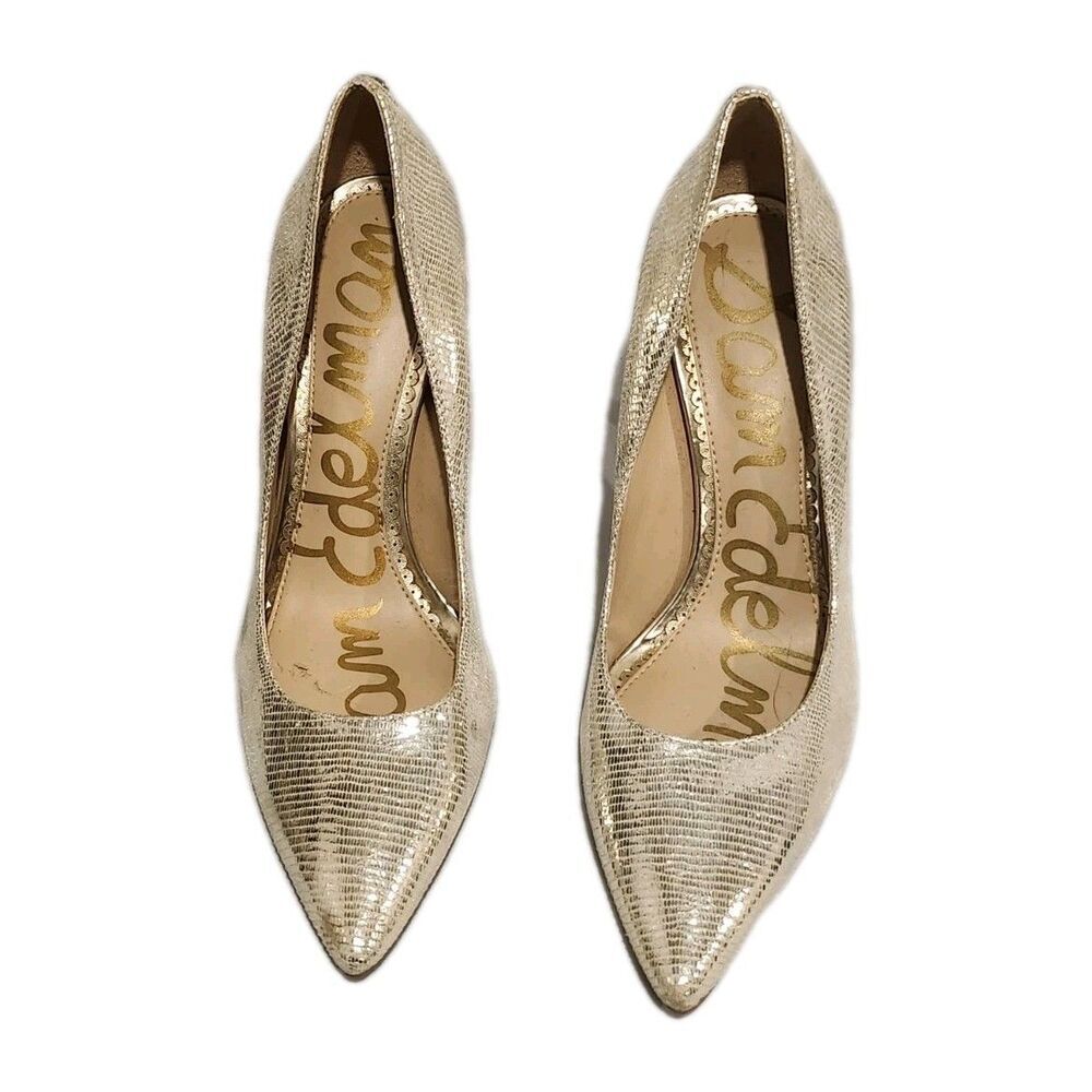 Sam Edelman Light Gold Danna Mesh Point Toe Stiletto High Heels Size 6.5